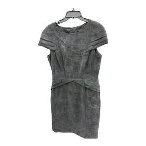 David Meister Gray Sheath Mini Dress Cocktail Size 12